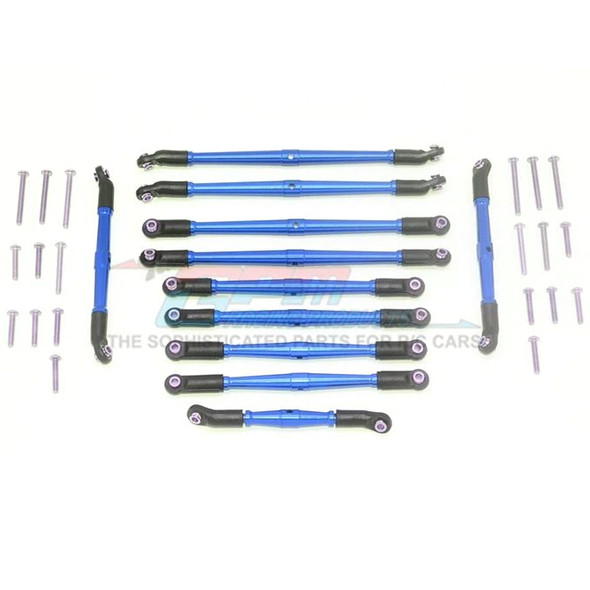 GPM Alum Adjustable Upper & Lower Suspension Links (31Pcs) Set Blue : TRX-6