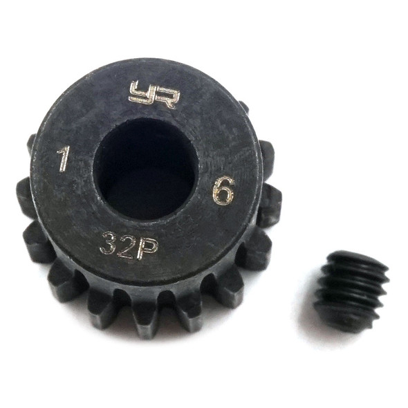 Yeah Racing MG-32004 HD Steel 5mm Bore Motor Pinion Gear 32 Pitch 16 Teeth