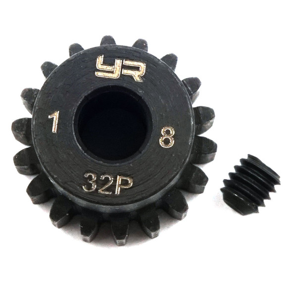 Yeah Racing MG-32006 HD Steel 5mm Bore Motor Pinion Gear 32 Pitch 18 Teeth