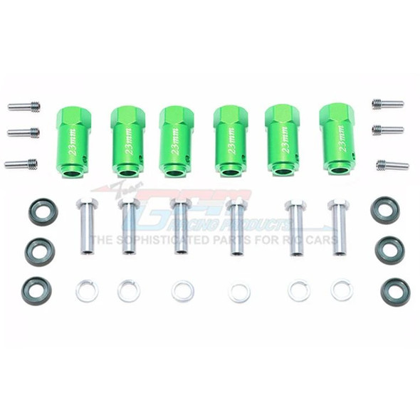 GPM Racing Aluminum Hex Adapters 23mm Thick (30Pcs) Green : Traxxas TRX-6