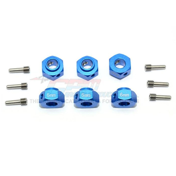 GPM Racing Aluminum Hex Adapters 6mm Thick (12Pcs) Blue : Traxxas TRX-6