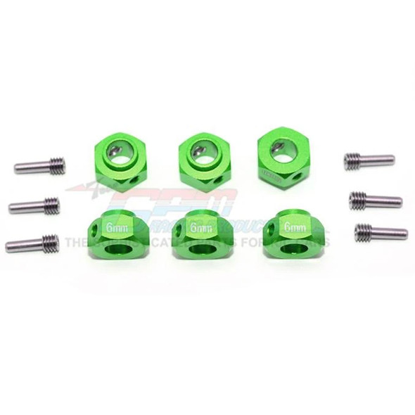 GPM Racing Aluminum Hex Adapters 6mm Thick (12Pcs) Green : Traxxas TRX-6