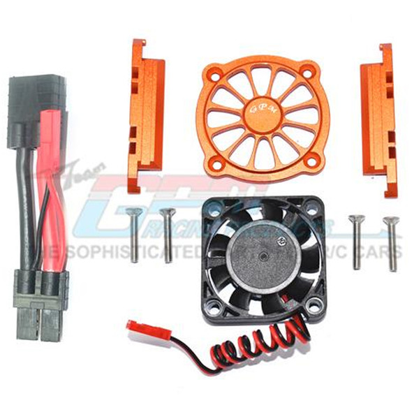 GPM Racing Aluminum Motor Heatsink w/ Cooling Fan (9Pcs) Set Orange : Maxx GPM Racing Aluminum Motor Heatsink w/ Cooling Fan (9Pcs) Set Orange : Maxx