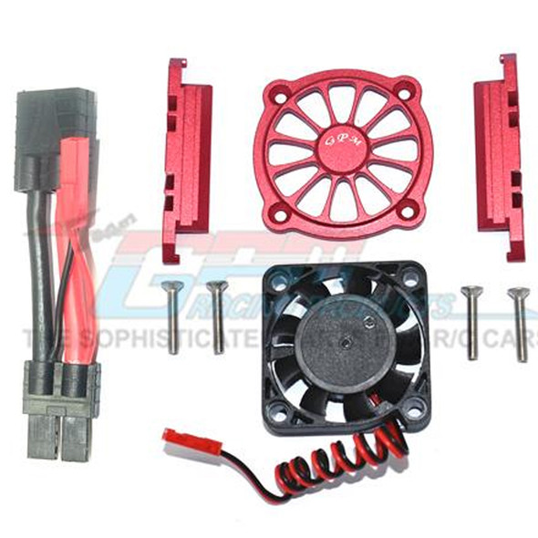 GPM Racing Aluminum Motor Heatsink w/ Cooling Fan (9Pcs) Set Red : Maxx