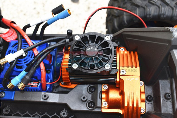 GPM Racing Aluminum Motor Heatsink w/ Cooling Fan (9Pcs) Set Silver : Maxx