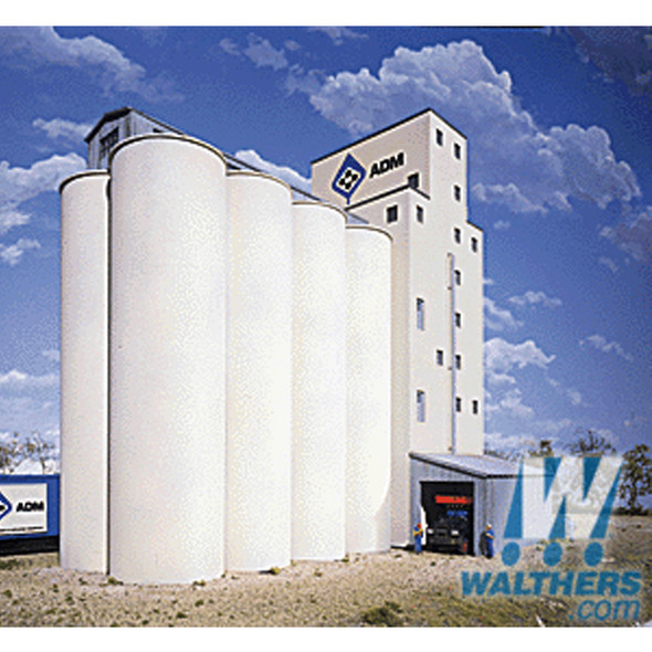 Walthers 933-3023 Elevator Add-on Silos Kit 9 x 4-1/2 x 9" HO Scale