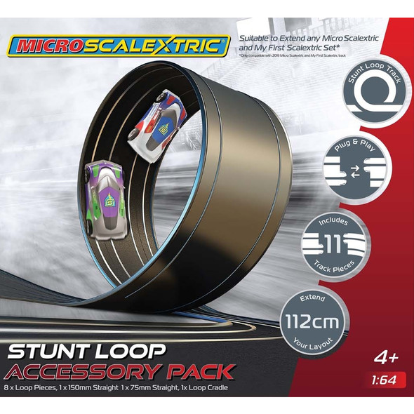 Micro Scalextric G8046 Track Stunt Extension Pack Stunt Loop 1/64 Slot Car