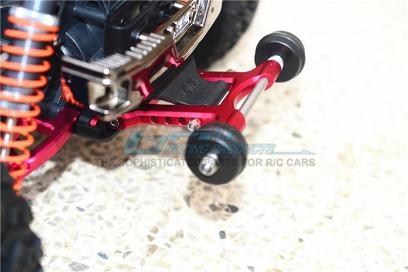 GPM Racing Aluminum Rear Adjustable Wheelie - (1) Set Red : Big Rock