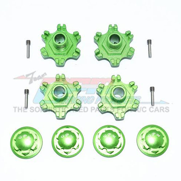 GPM Racing Aluminum Wheel Hex +6mm + Wheel Lock (12Pcs) Green : Limitless