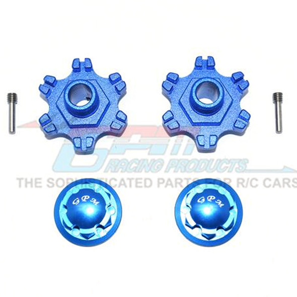 GPM Racing Aluminum Wheel Hex +6mm + Wheel Lock (6Pcs) Blue : Limitless