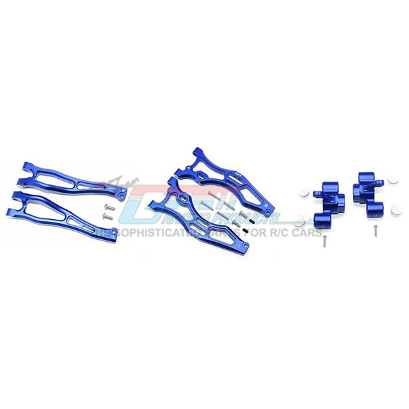 GPM Alum Front Upper&Lower Arms+Front Knuckle Arms Blue : Kraton/Outcast