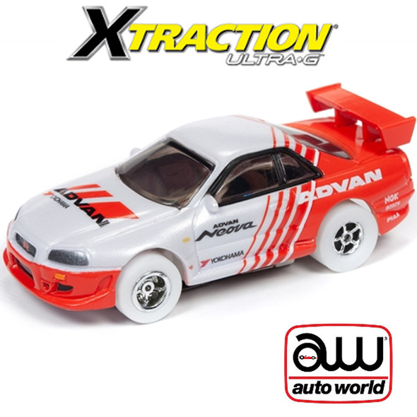 Auto World Xtraction R28 1999 Nissan Skyline iWheels HO Scale Slot Car
