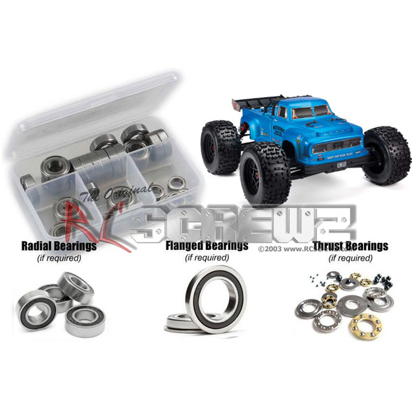 RC Screwz ARA026R Arrma Notorious 6s 1/8th 4wd Rubber Shielded Bearing Kit