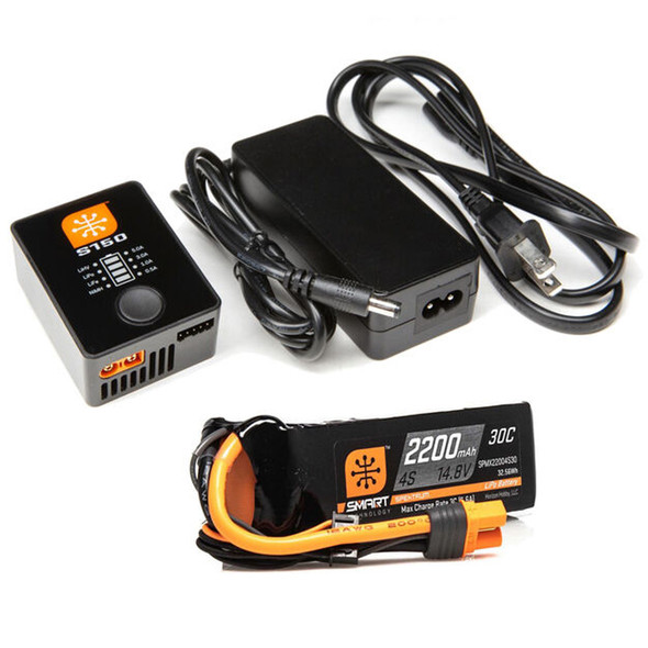 Spektrum SPMXPSA4 Smart PowerStage Air Battery & Charger Bundle : 4S