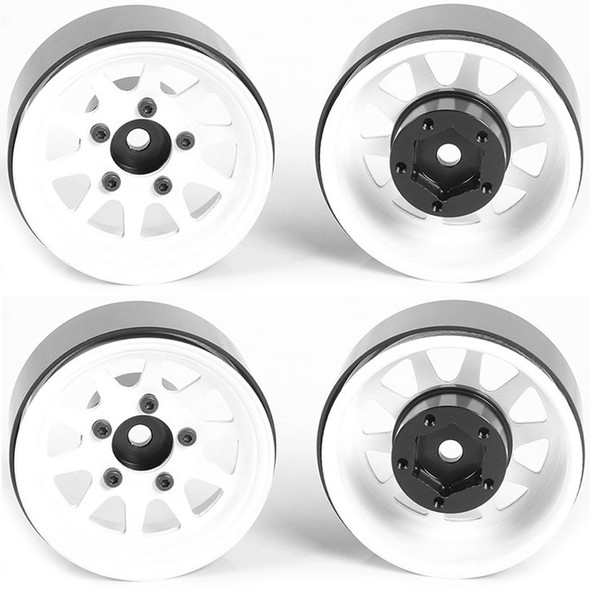 RC4WD Z-W0260 OEM Stamped Steel 1.55" Beadlock Wheels White (4)