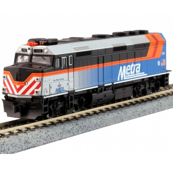 Kato 1769105 EMD F40PH w/ Ditch Lights Chicago Metra Fox River Grove Train N Scale