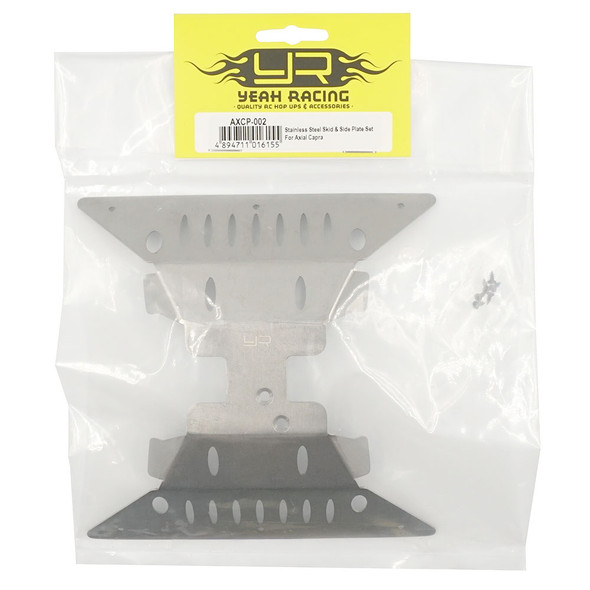 Yeah Racing AXCP-002 Stainless Steel Skid & Side Plate Set : Axial Capra