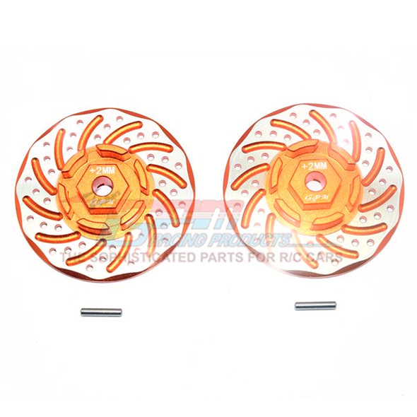 GPM Racing Alum +2mm Hex Orange w/ Brake Disk & Silver Lining : Rustler 4x4 VXL