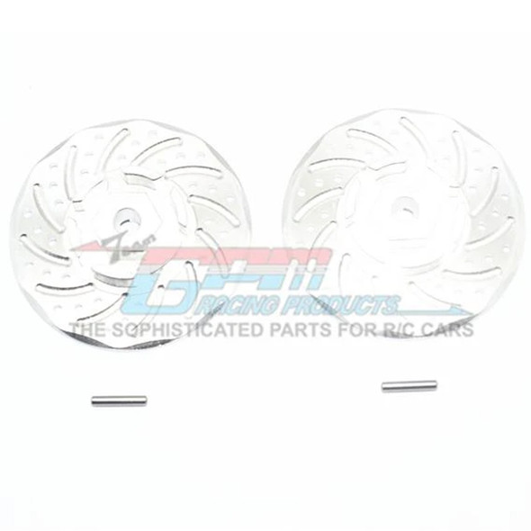 GPM Racing Alum +2mm Hex Silver w/ Brake Disk & Silver Lining : Rustler 4x4 VXL