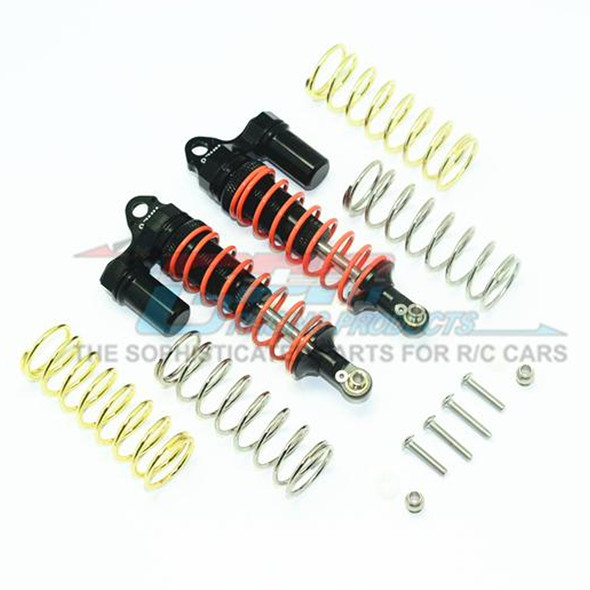 GPM Alum Front Adjustable L-Shape Piggy Back Shocks 87mm Black : Rustler 4x4 VXL