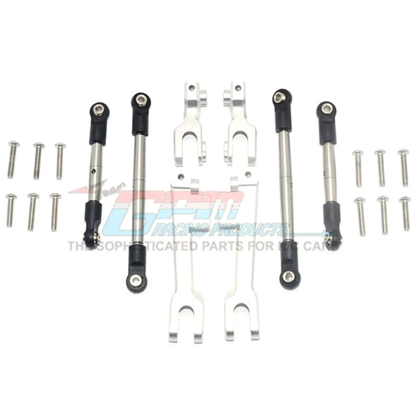 GPM Alum Front & Rear Sway Bar Silver & Stainless Steel Linkage : Unlimited D.R