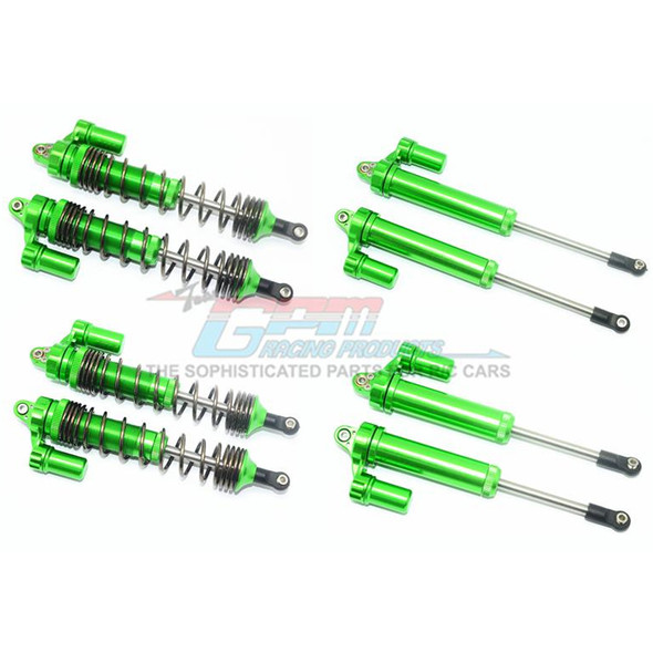 GPM Aluminum Front+Rear L-Shape Piggy Back Damper Green : Unlimited Desert Racer