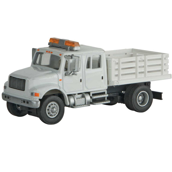 Walthers International(R) 4900 Crew-Cab Open Stake-Bed Utility Truck White HO Scale
