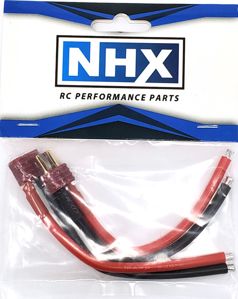 NHX Deans Anti-Skid Male / Female Adapter Connecter with 12 AWG 4" Silicone Wire