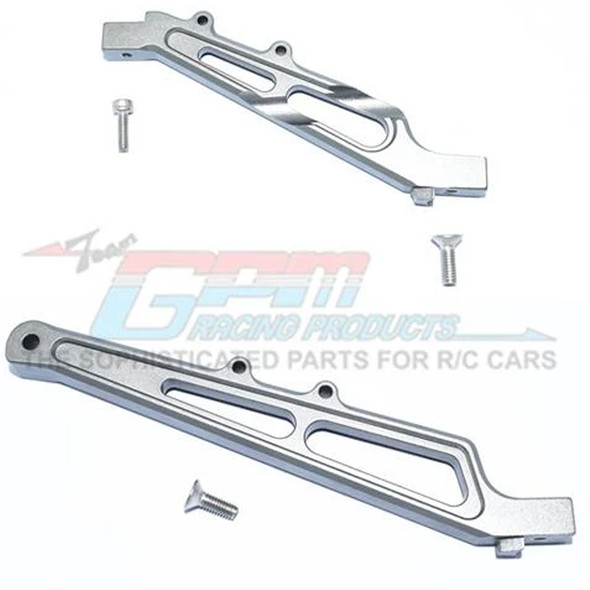 GPM Racing Alum Front + Rear Chassis Brace (5Pcs) Grey : Limitless/Infraction