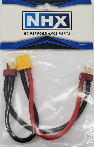 NHX XT60 Female to 2 Deans Male Series 12 AWG 6" Silicone Wire Harness