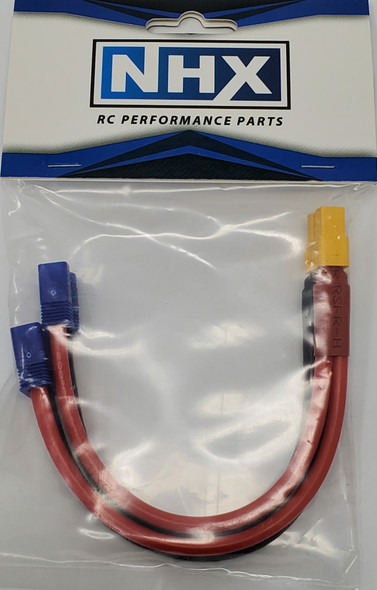 NHX XT60 Female to 2 EC3 Male Parallel 12 AWG 6" Silicone Wire Harness