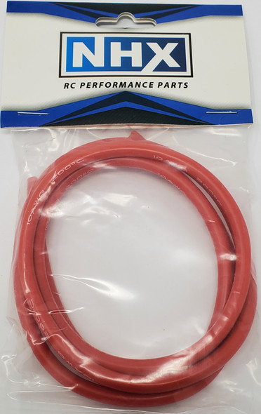 NHX Pro Silicone Wire 10 AWG Gauge 3 FT Red