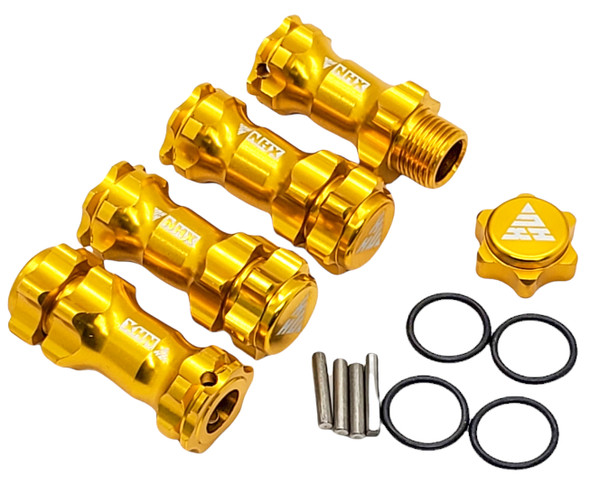 NHX RC 17mm Wheel Hex Hub 30mm Extension Adaptor 1/8 4Pcs Gold Color