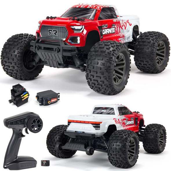 ARRMA ARA4302V3T2 1/10 GRANITE 4X4 V3 3S BLX Brushless Monster Truck RTR Red