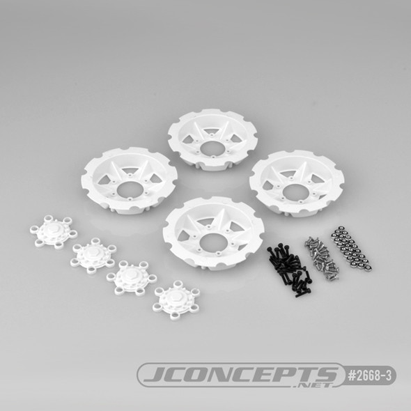 JConcepts 2668-3 Tracker Wheel Discs White Bolt on Set (4) for Dragon Wheels