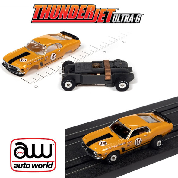 Auto World Thunderjet R30 Pamelli Jones 1970 Ford Mustang HO Scale Slot Car