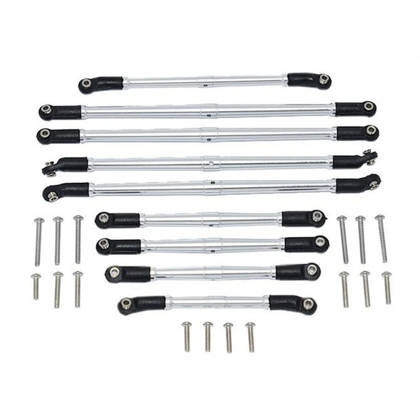 GPM Aluminum Adjustable Tie Rods - Silver : Axial 1/10 SCX10 III JT Gladiator