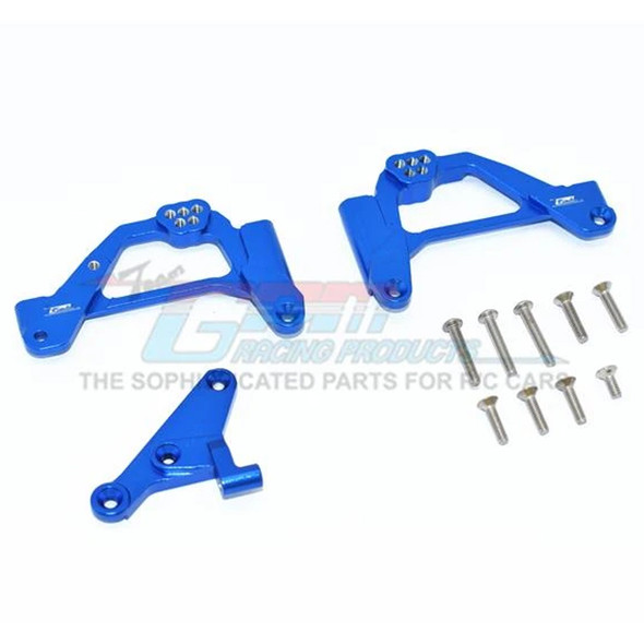 GPM Aluminum Front Shock Mount Blue : Axial SCX10 III Jeep JL Wrangler