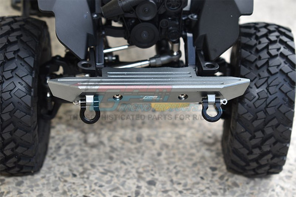 GPM Racing Aluminium Front Bumper + D-Rings Grey : Axial SCX10 III Jeep