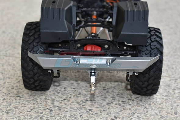 GPM Aluminium Rear Bumper + D-Rings + Tow Hook Black : Axial SCX10 III Jeep