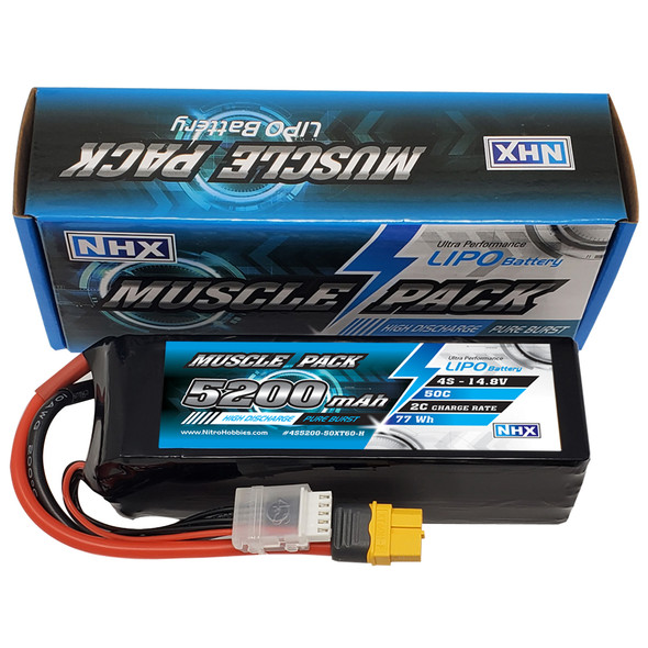 NHX Muscle Pack 4S 14.8V 5200mAh 50C Lipo Battery w/ XT60 Connector