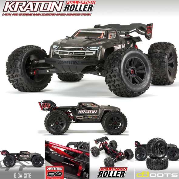 ARRMA ARA106053 1/8 KRATON 4WD EXtreme Bash Roller Speed Monster Truck Black