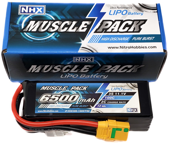 NHX Muscle Pack 3S 11.1V 6500mAh 100C Lipo Battery w/ XT90 Connector