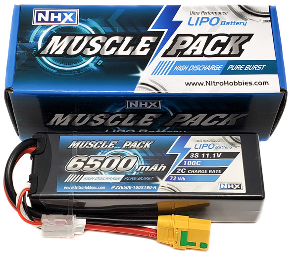 NHX Muscle Pack 3S 11.1V 6500mAh 100C Hard Case Lipo Battery w/ XT90 Connector