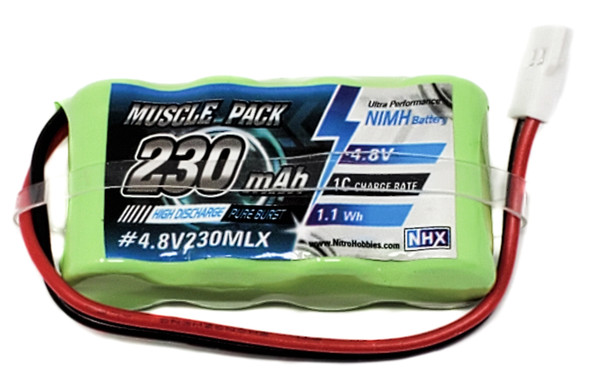 NHX Muscle Pack 4.8V 230mAh Nimh Battery w/ Molex Micro SCT / Rally / Truggy