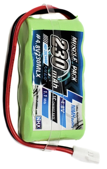 NHX Muscle Pack 4.8V 230mAh Nimh Battery w/ Molex Micro SCT / Rally / Truggy