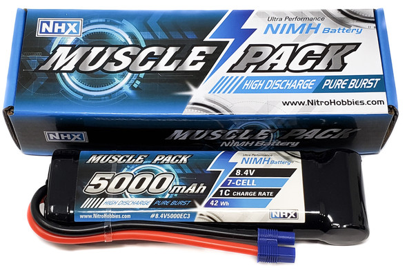 NHX Muscle Pack 8.4V 5000mAh 7-Cell Nimh Battery w/ EC3 Connector