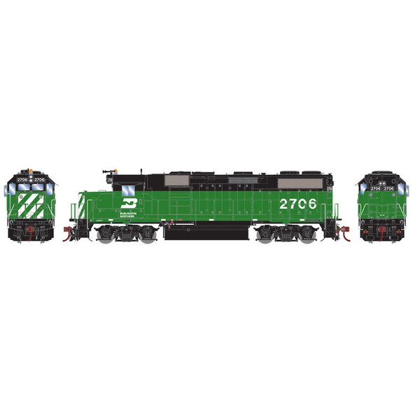 Athearrn ATHG65520 Burlington Northern GP39-2 BN #2706 Locomotive HO Scale