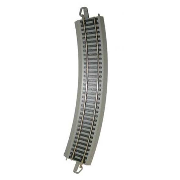Bachmann 44580 18" Radius Curved Nickel Silver Track w/ Gray Roadbed (50 Pcs) HO Scale