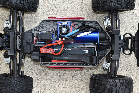 GPM Racing Aluminum Chassis Nerf Bars Blue : Traxxas Hoss 4x4 VXL